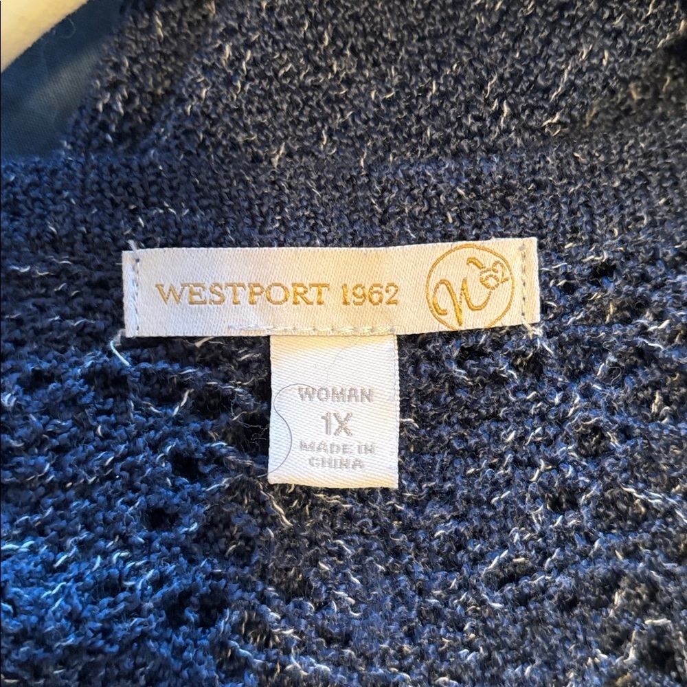 Westport Dark Blue Open-Front Cardigan - Picture 3 of 3
